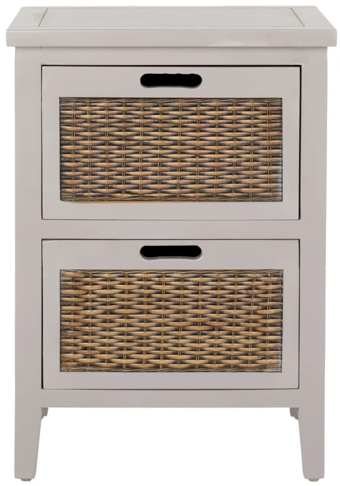 Jonah Two Drawer End Table - Quartz Gray