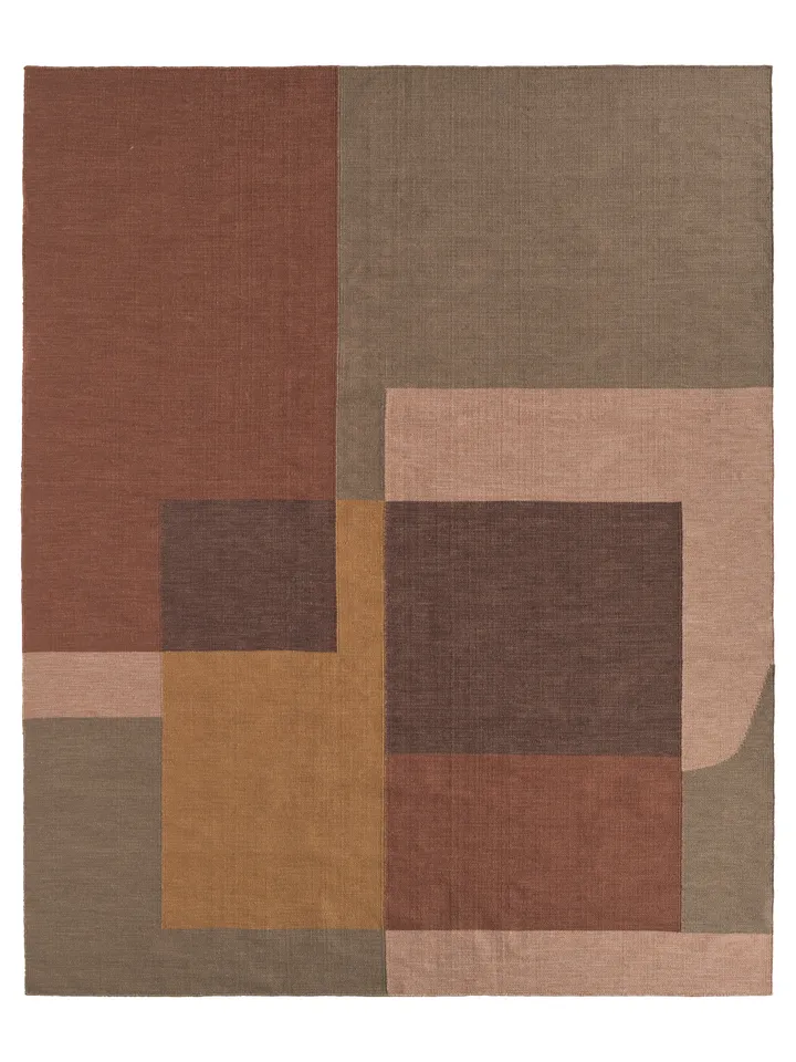 Zindara SLT03 Handwoven Indoor/Outdoor Color Block Brown/Multicolor Area Rug (12'X15')