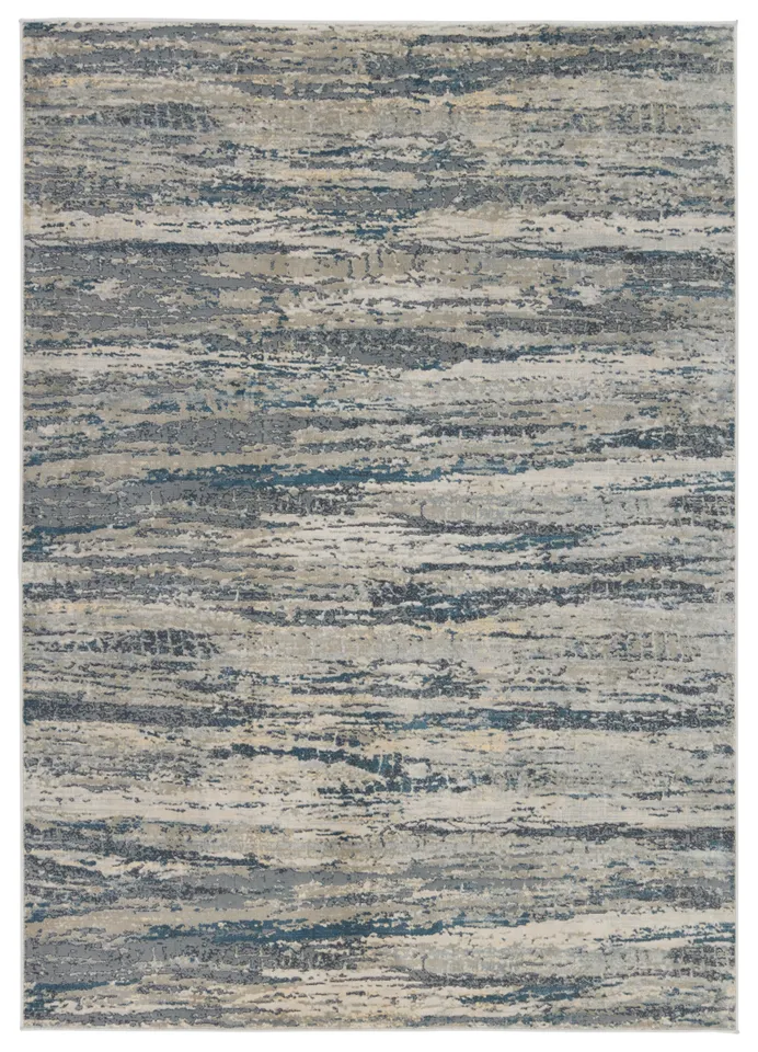 Anomia Abstract Blue/ Taupe Area Rug (6'6"X9'6")