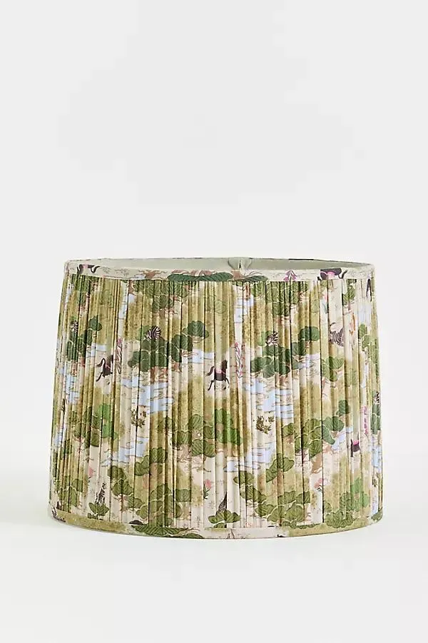 Merve Kahraman Ruched Printed Drum Lampshade