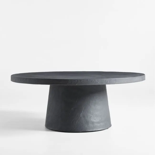 Willy Charcoal Concrete 44" Round Pedestal Coffee Table by Leanne Ford