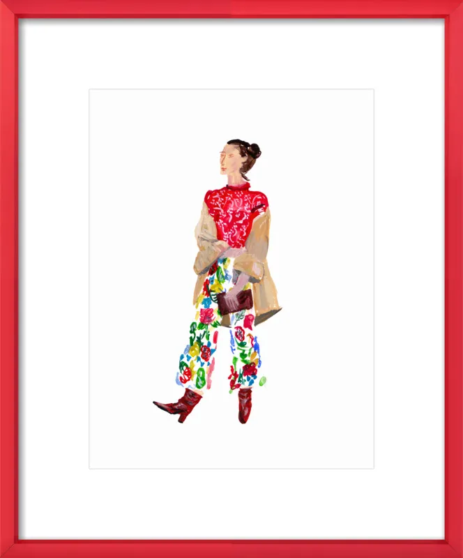 Woman in Floral Print Pants by Jackie Mancuso for Artfully Walls