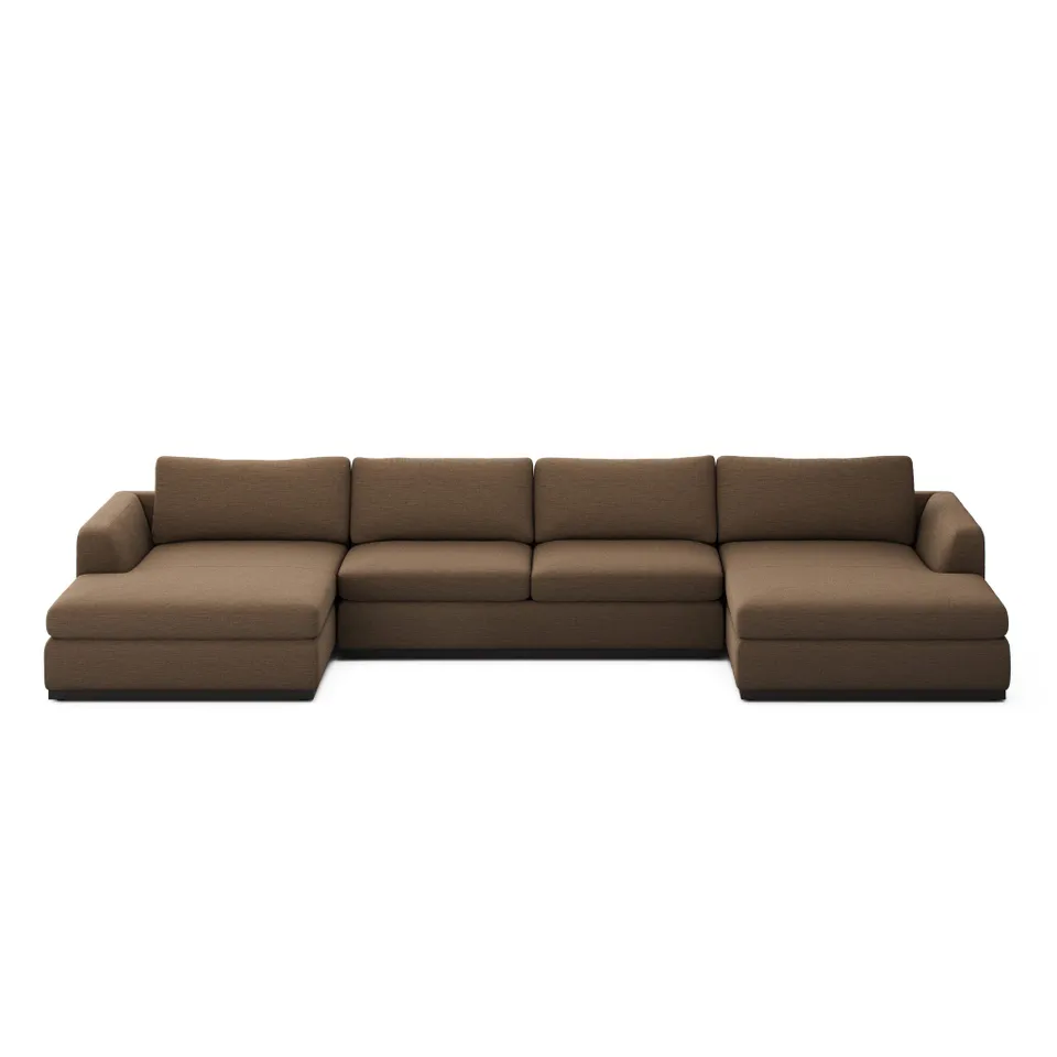 Colt 3-Piece U Sectional - Crypton Nomad Mushroom