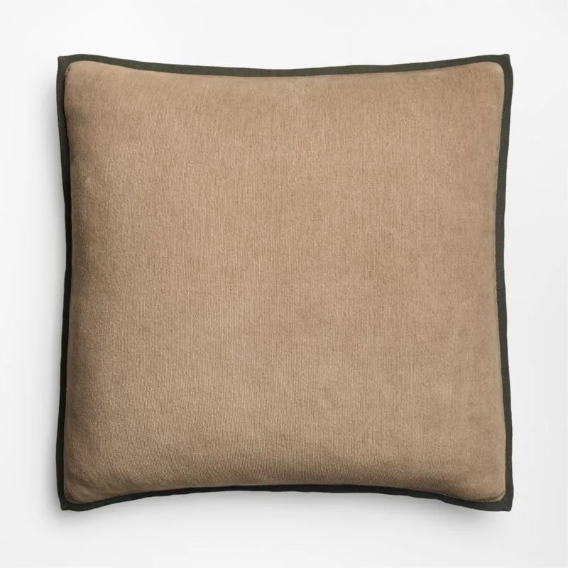 Rete Chenille Border 23"x23" Camel Tan Throw Pillow with Down-Alternative Insert by Venus Williams