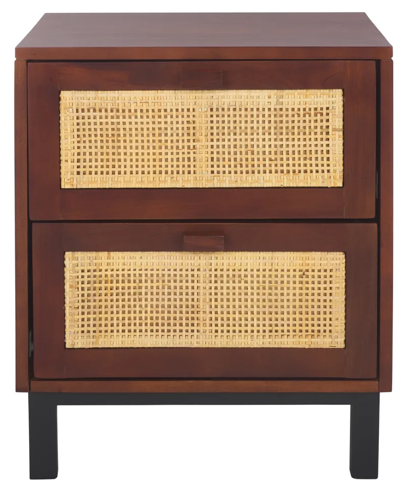 Erica 2 Drawer Nightstand - Dark Natural / Natural