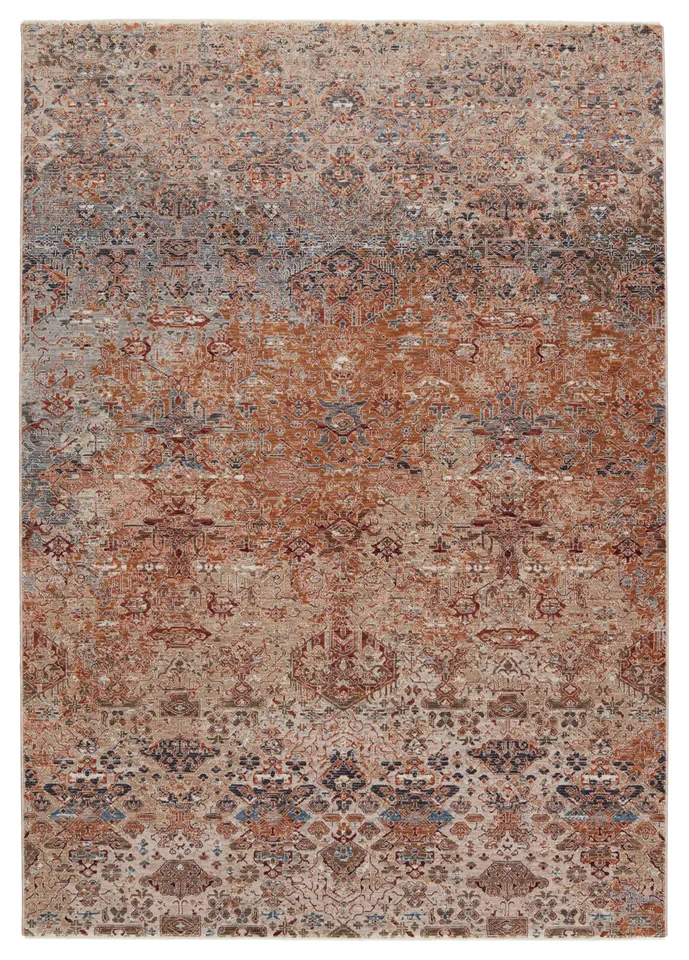 Elianna Floral Tan/ Rust Area Rug (6'X9')