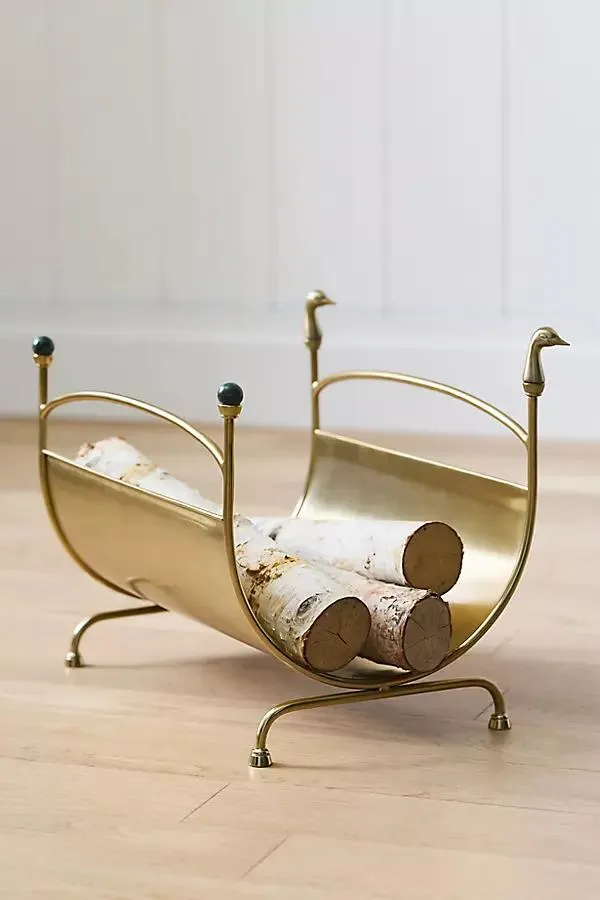 Mallard Duck Metal Legged Log Holder
