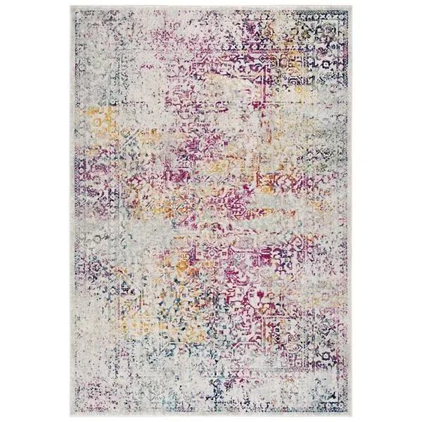 Evermere Distressed Medallion Navy Area Rug