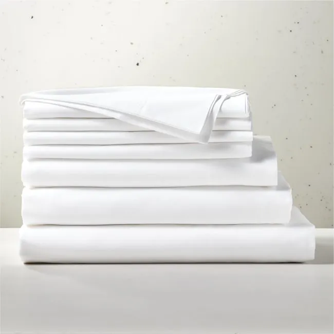 Classic Organic Cotton Sateen 520 Thread Count White King Bedding Set