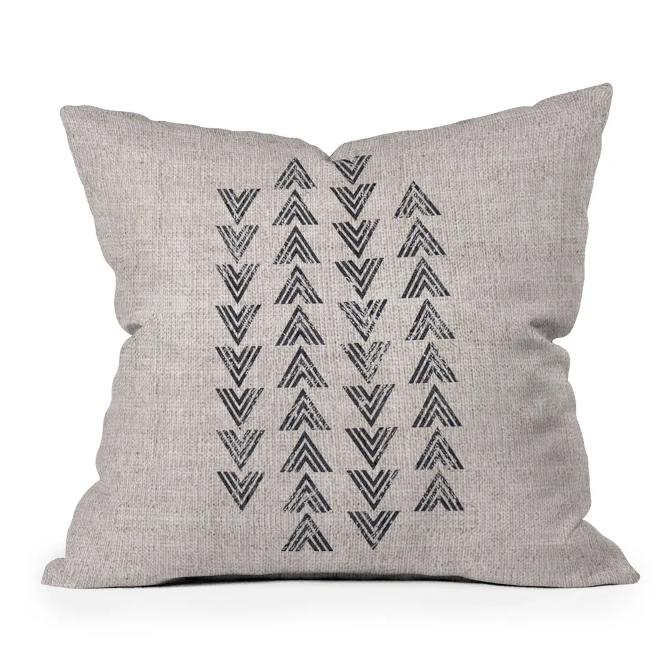 French Linen Tri Arrow by Holli Zollinger - Outdoor Throw Pillow 26" x 26"