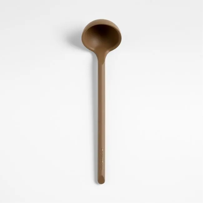 Crate & Barrel Mushroom Brown Silicone Ladle