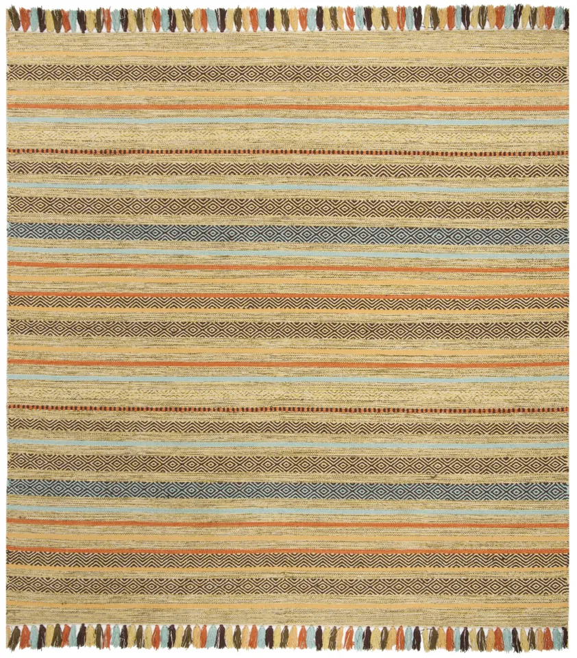 Arlo Home Hand Woven Area Rug, MTK901G, Green/Multi,  6' X 6' Square