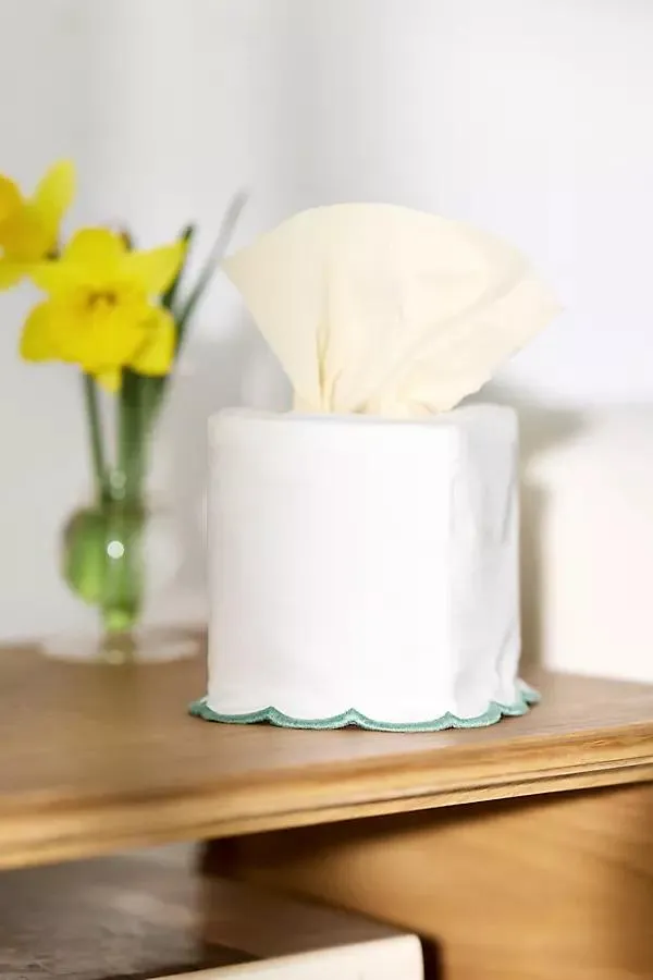 Fabric Scallop Edge Tissue Box Cover