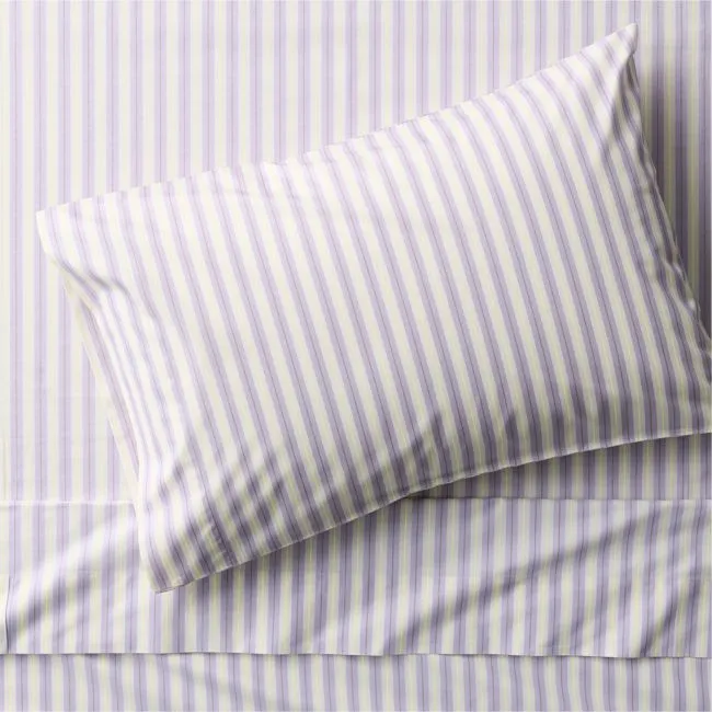 Topspin Night Violet Stripe 100% Organic Cotton Kids Twin Sheet Set by Venus Williams