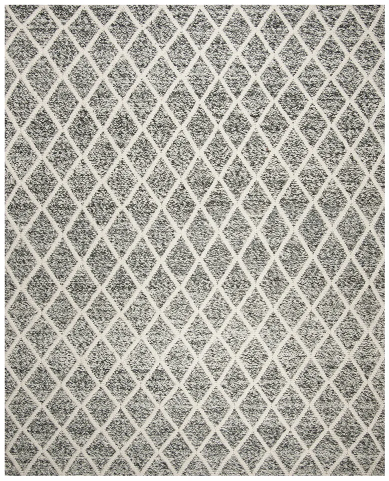 Arlo Home Hand Woven Area Rug, NAT711C, Ivory/Black,  8' X 10'