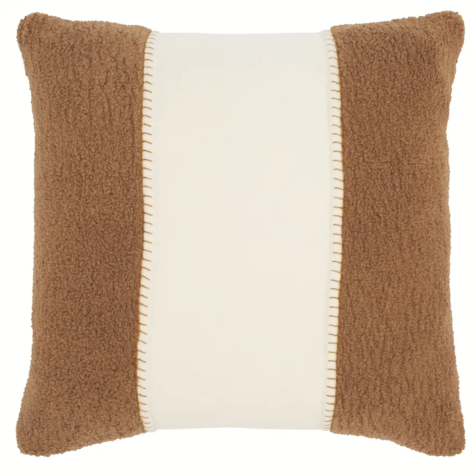 Camdyn 20 x 20 Polyester/Wool Pillow - Camel / Ivory