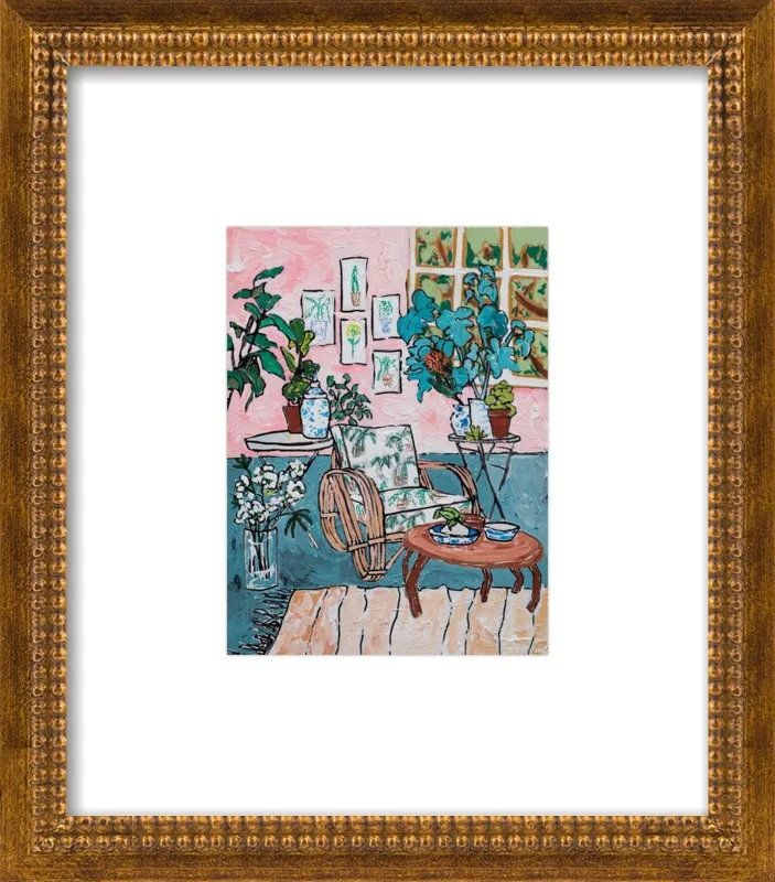 Cane Chair in Tropical Interior by Lara Lee Meintjes for Artfully Walls