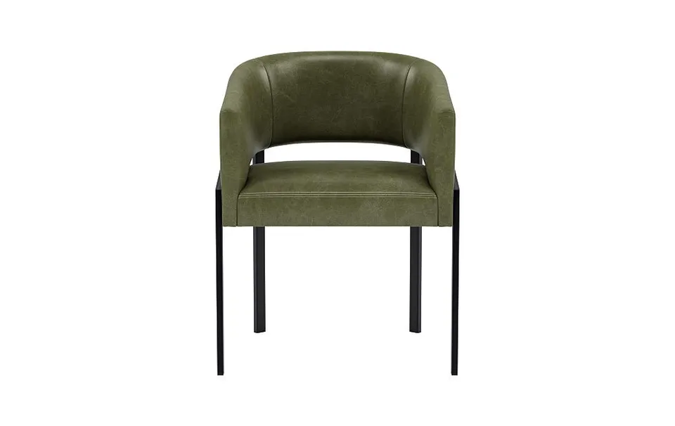 Mina Leather Metal Framed Upholstered Chair