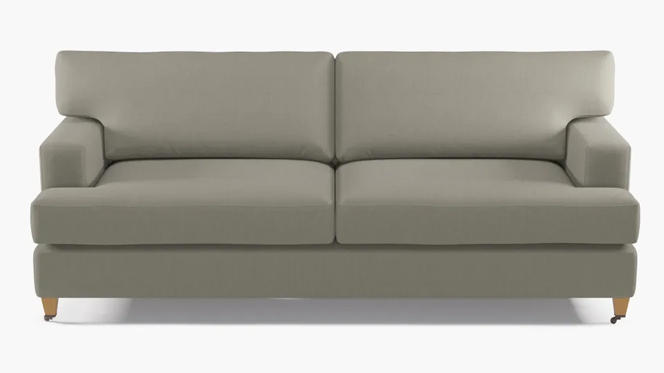 Classic Sofa, Putty Everyday Linen, Natural with Antique Brass Caster