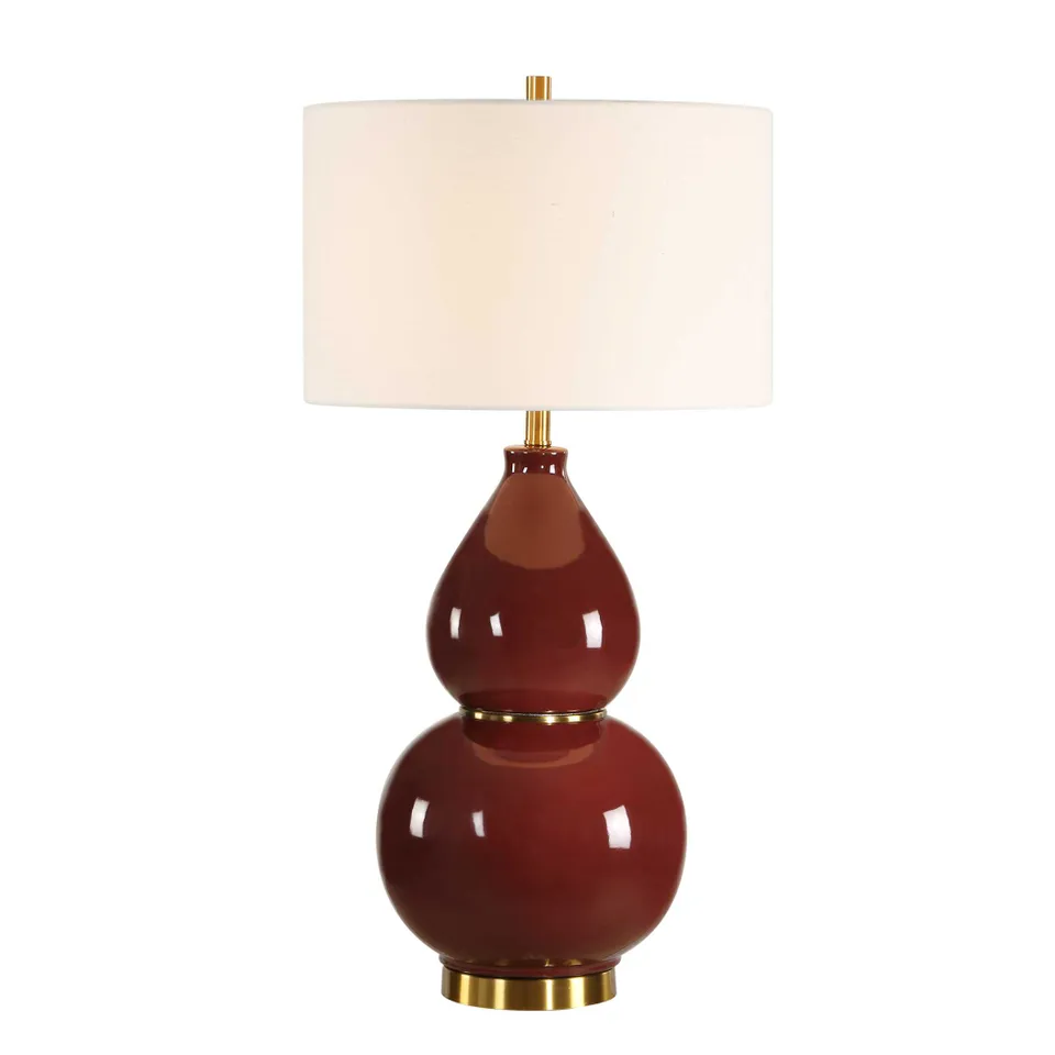 Gourd Burgundy Table Lamp