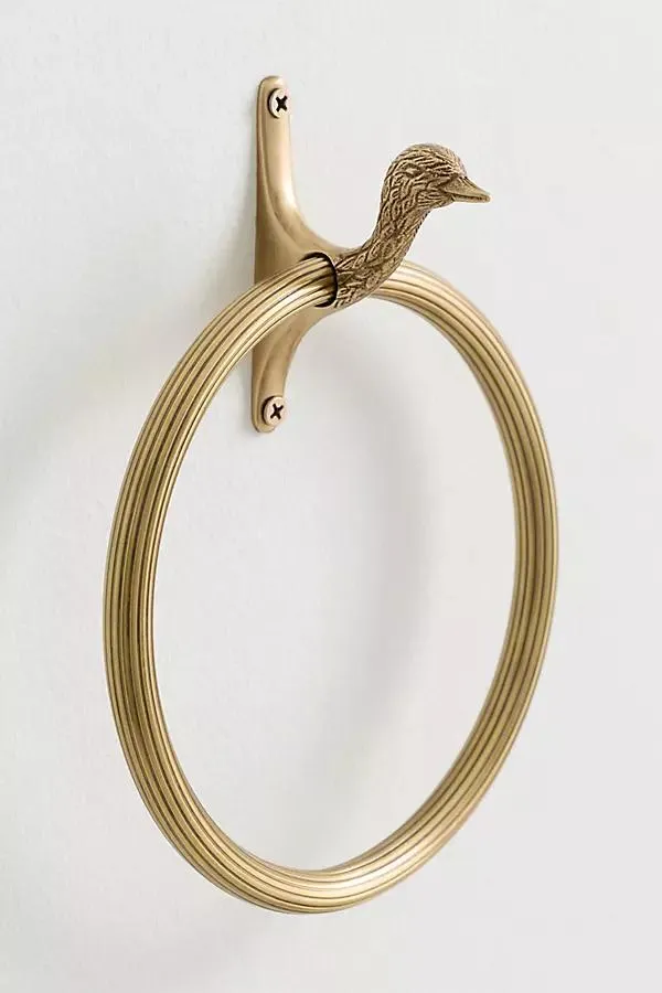 Mallard Duck Brass Towel Ring