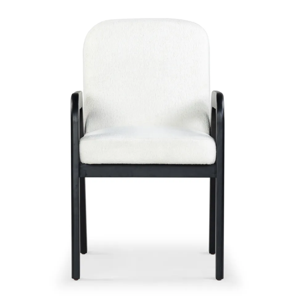 Roslina Boucle Dining Chair - Ivory/Black