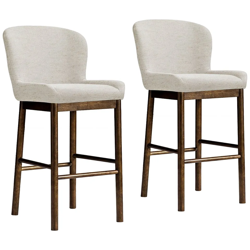 Possini Euro Gia 31"H Valdese Armstrong and Walnut Barstool Set of 2