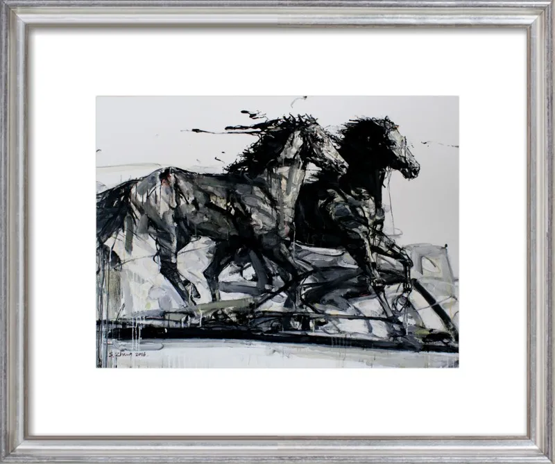 Black Stallions by Shao Y. Zhang for Artfully Walls