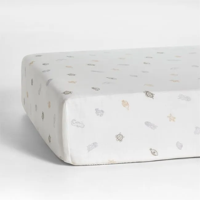 Supersoft Sea Dreams 100% Organic Cotton Baby Crib Fitted Sheet