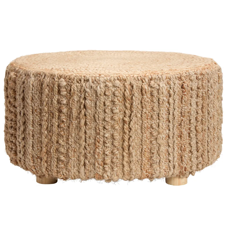 Elm COO01 Handmade Solid Brown Cylinder Stool (24"x24"x12")