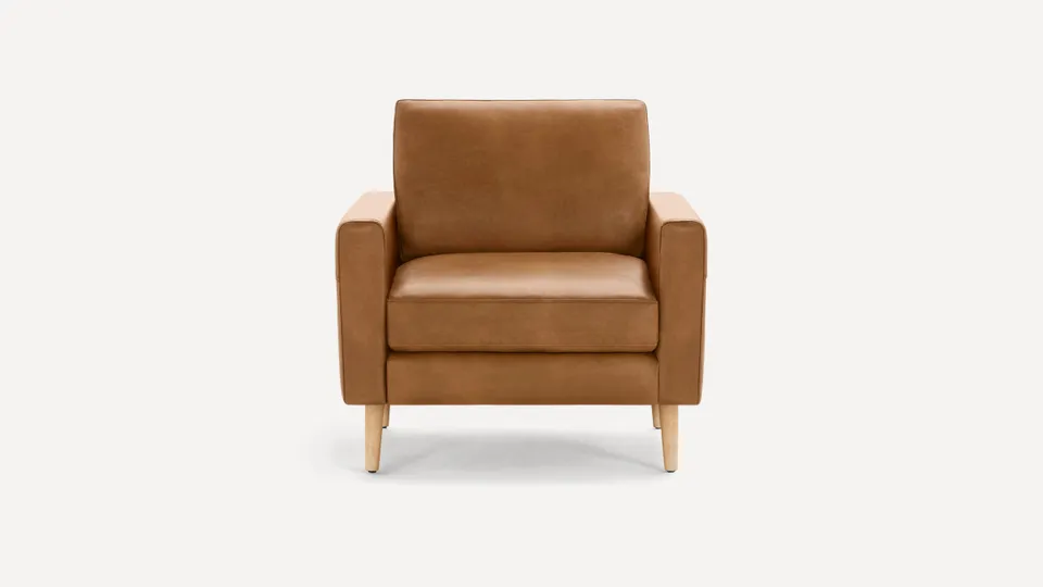 Nomad Leather Club Chair - Camel - Top Grain Leather / Oak - Wood / Block