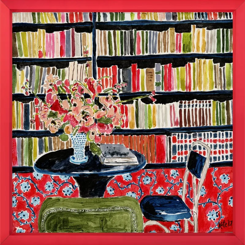 Books with Flowers by Kate Lewis for Artfully Walls