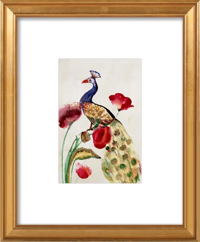 blue gold peacock by Ruti Shaashua for Artfully Walls