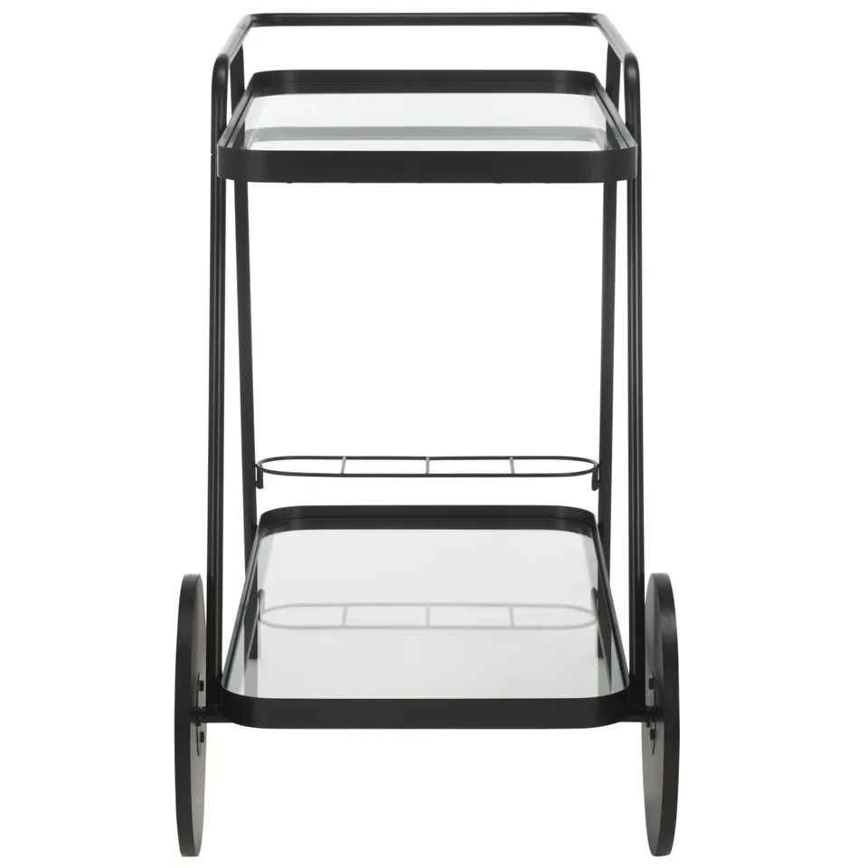 Zunia 2 Tier Bar Cart - Black / Glass