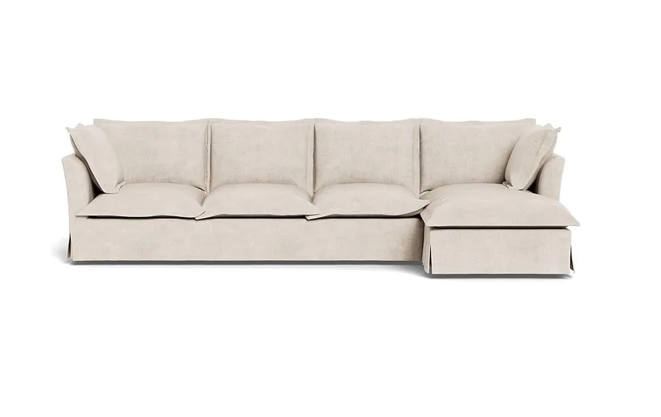 Skylar Slipcovered 4-Seat Right Chaise Sectional