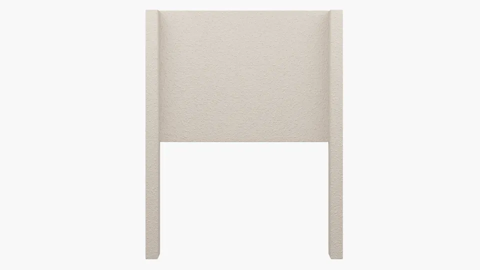 Modern Wingback Headboard, Snow Boucle, Twin
