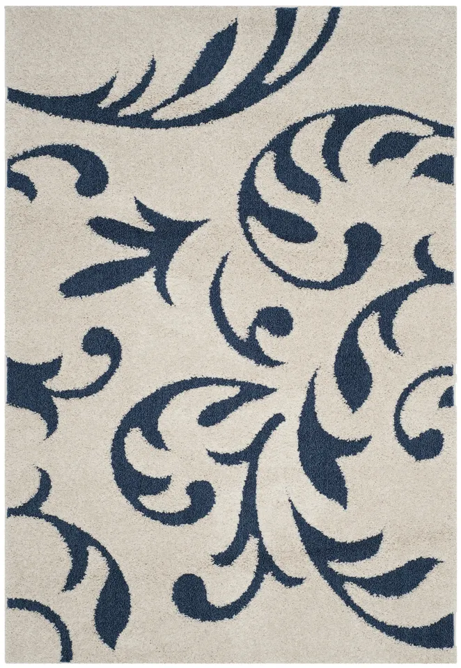 Arlo Home Woven Area Rug, SG468-1165, Cream/Blue,  5' 3" X 7' 6"