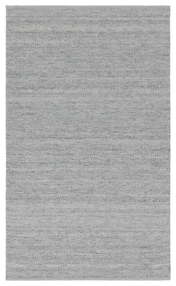 Lamanda Handmade Indoor/Outdoor Solid Gray/ Light Blue Runner Rug (3'X10')