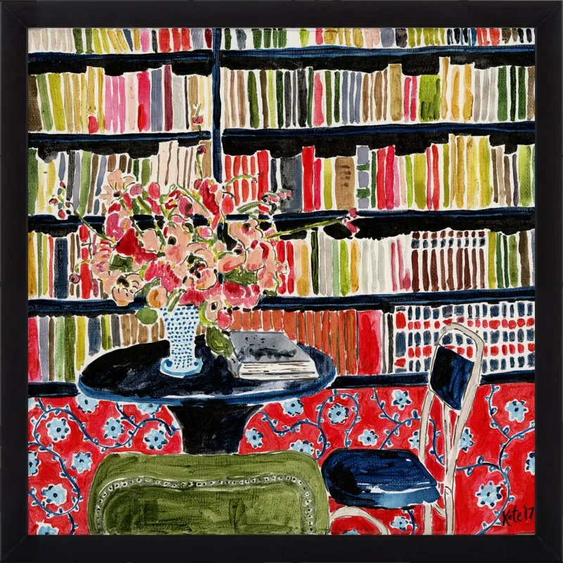Books with Flowers by Kate Lewis for Artfully Walls