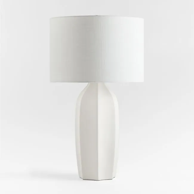 Amaryllis Large White Ceramic Table Lamp 29.5"