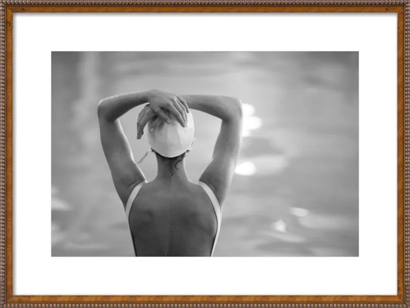 Woman Swimmer in a White Cap by Lucy Snowe for Artfully Walls