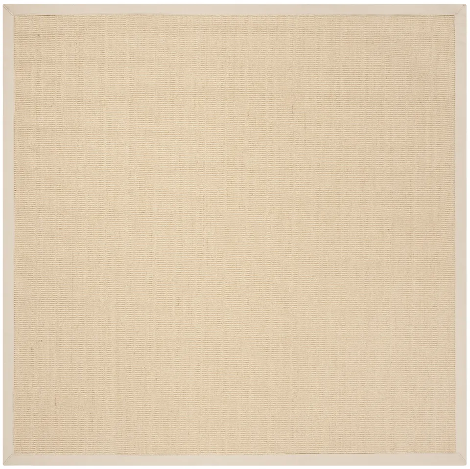 Arlo Home Woven Area Rug, NF131K, Natural/Ivory,  6' X 6' Square