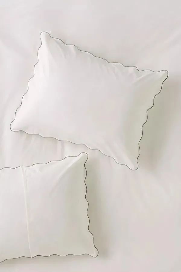 Cotton Marrow Scalloped Edge Shams, Set of 2