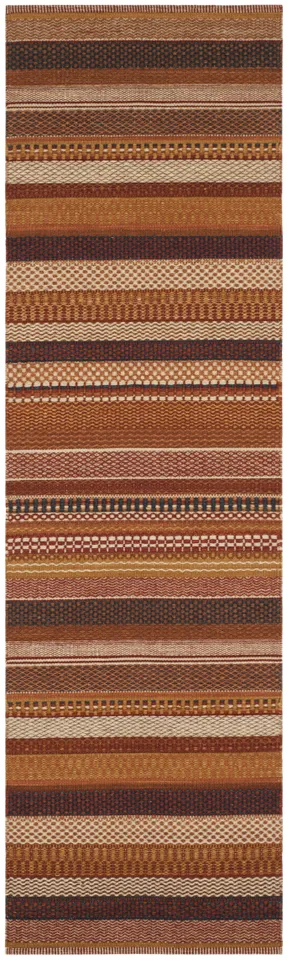Arlo Home Hand Woven Area Rug, KLM951B, Rust,  2' 3" X 8'