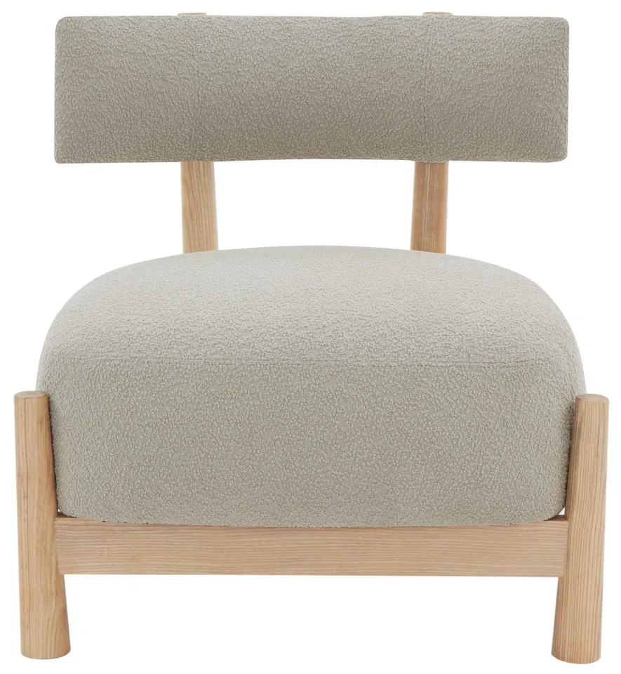 Edwardina Boucle Accent Chair  - Taupe / Natural - Safavieh