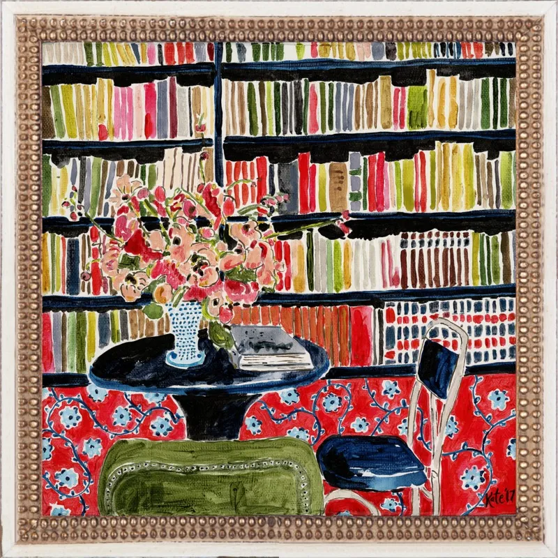 Books with Flowers by Kate Lewis for Artfully Walls