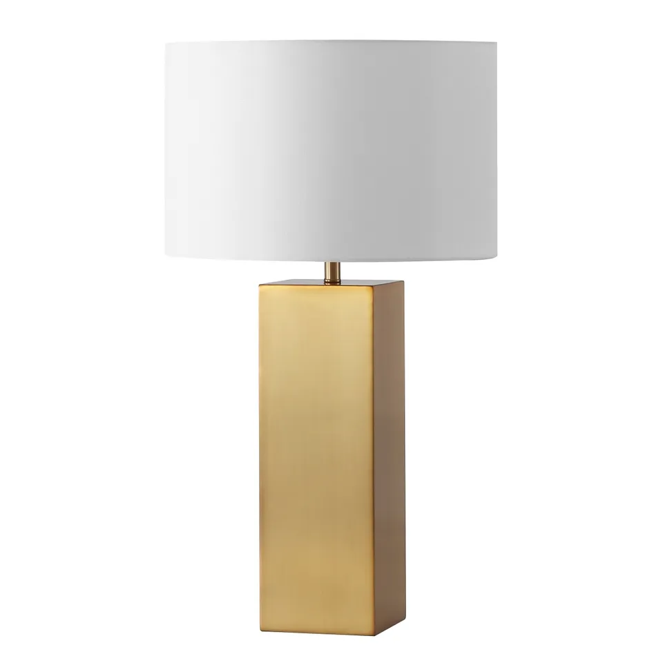 Safavieh Couture Hank Metal Square Table Lamp - Gold/White