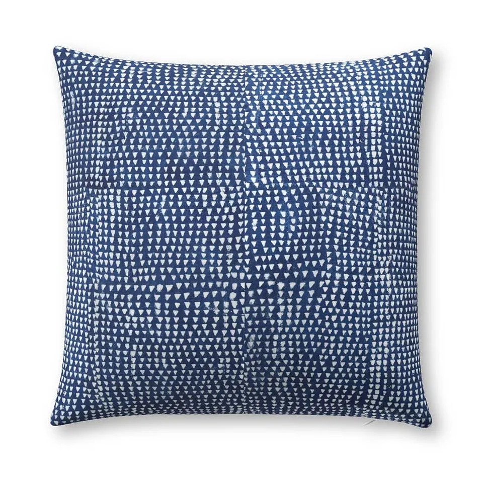 Arrows Indigo Outdoor Pillow by St. Frank | Blue | 26" W x 26" H | Polyester