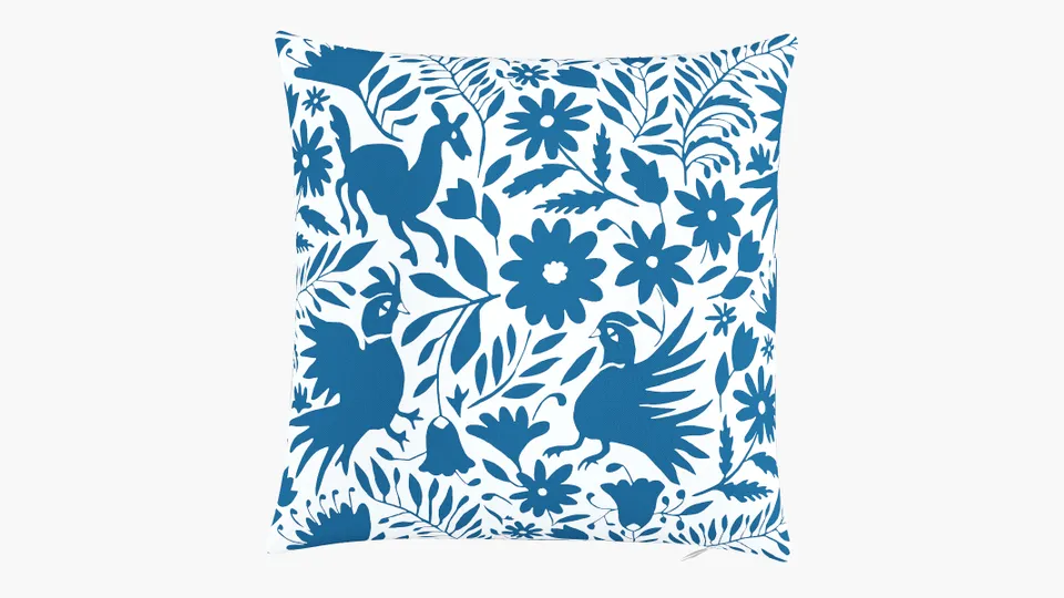 Outdoor 18" Throw Pillow, Cerulean Frida, 18" x 18"