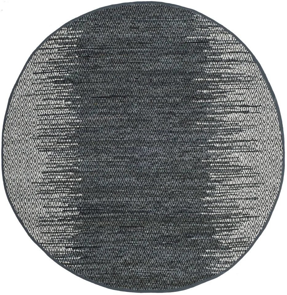 Arlo Home Hand Woven Area Rug, VTL389B, Light Grey/Charcoal,  6' X 6' Round